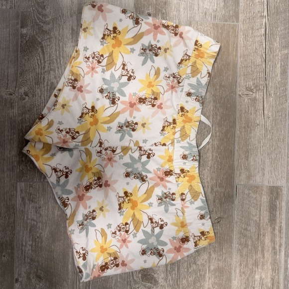 Disney Knit‎ Pajama Shorts for Women Vintage Look Floral Size 2X Elastic Band - Picture 2 of 6